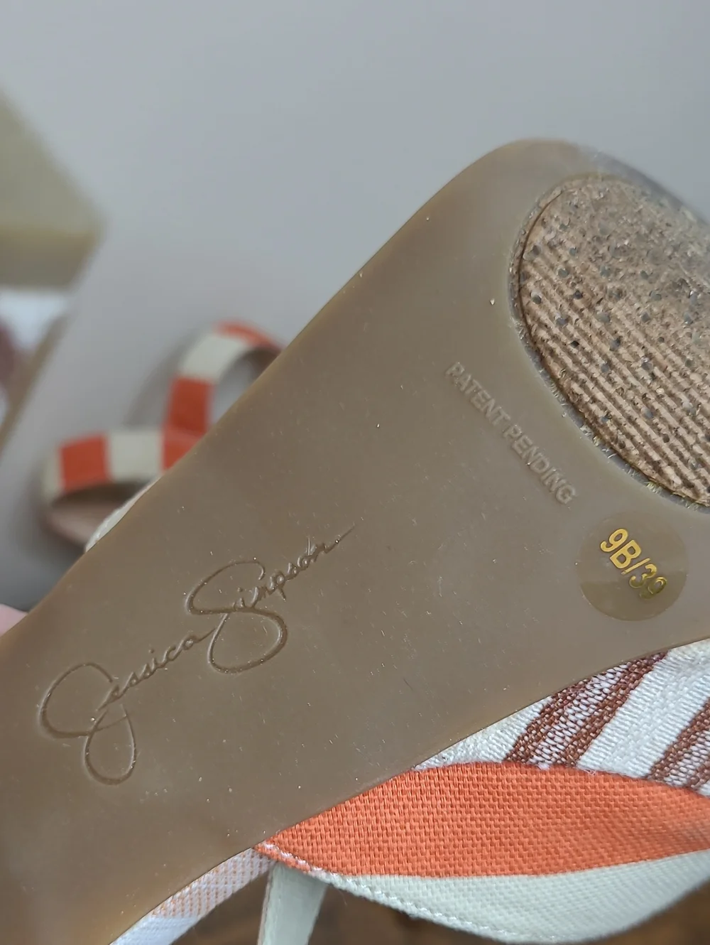 Jessica Simpson PAPAYA Orange & Cream Sundown Yacht Striped Platform Heels (9)